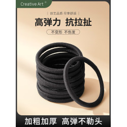 紥馬尾不傷發黑色加粗耐用橡皮筋