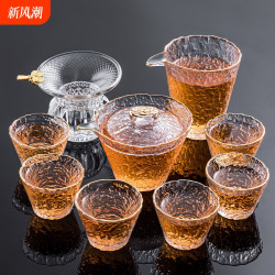 日式玻璃功夫茶具套裝家用泡茶功夫茶盃高档蓋碗辦公室泡茶器茶壺