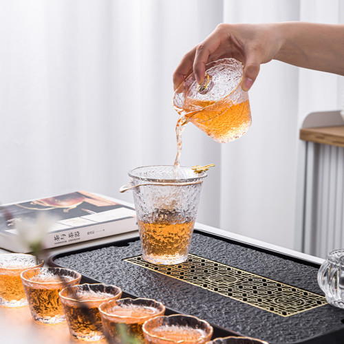 日式玻璃功夫茶具套裝家用泡茶功夫茶盃高档蓋碗辦公室泡茶器茶壺