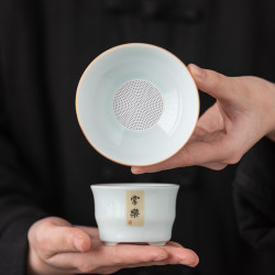 高档陶瓷過濾茶濾套裝茶水分離過濾網茶隔茶葉過濾網功夫茶具配件