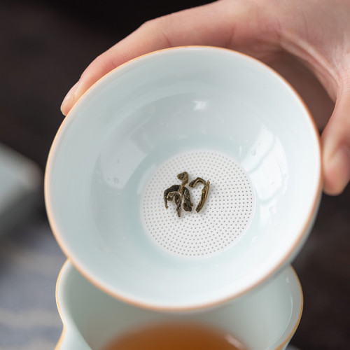 高档陶瓷過濾茶濾套裝茶水分離過濾網茶隔茶葉過濾網功夫茶具配件
