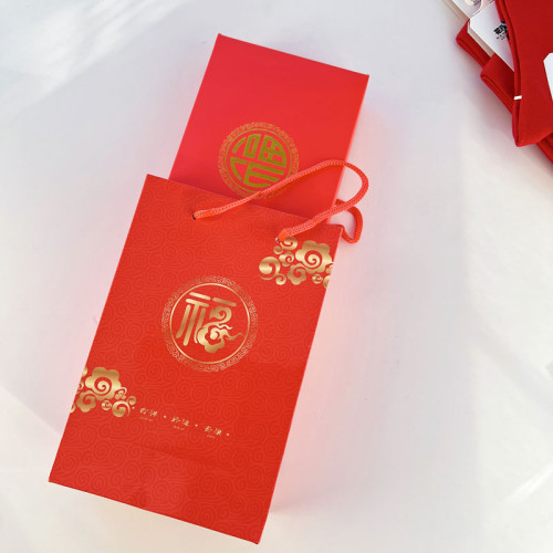 暴富新年本命年紅襪子女純棉禮盒禮袋 花田靴下無骨襪頭好中筒襪
