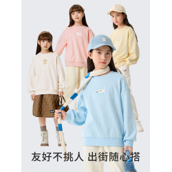 巴拉巴拉女童兒童衛衣加毧加厚保暖2025鞦鼕中大童內搭上衣潮