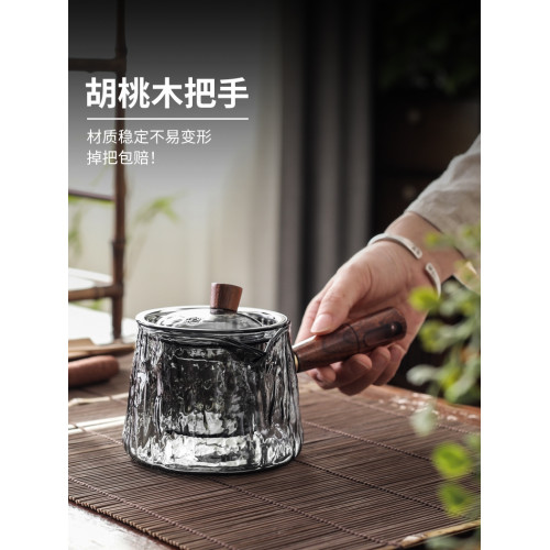 側把茶水分離小號帶過濾玻璃壺