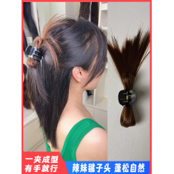 真發毽子頭雞毛雞窩丸子頭慵嬾風噴泉高馬尾辣妹頭發抓夾假發自然