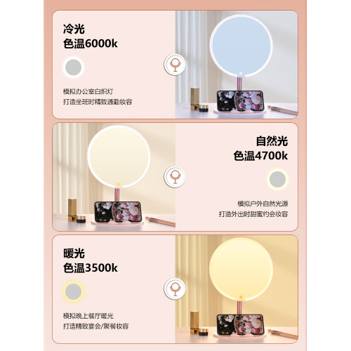 家用學生辦公室超高清化妝鏡帶燈