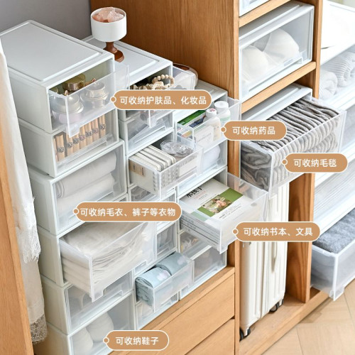抽屜式塑料透明加厚衣櫃收納箱