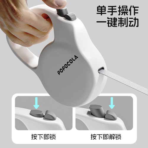 POPO自動可伸縮比熊狗狗牽引繩