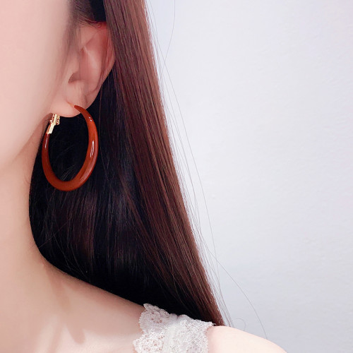安可拉紅大圈圈女誇張防過敏耳環