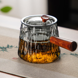 玻璃茶壺24年新款側把壺泡茶壺茶水分離煮茶壺耐高溫家用功夫茶具