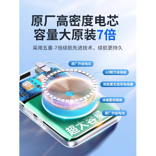 HANG適用三星無線充電寶磁吸s23ultra背夾s23充電器s21超薄s20快充移動電源s10小巧s24
