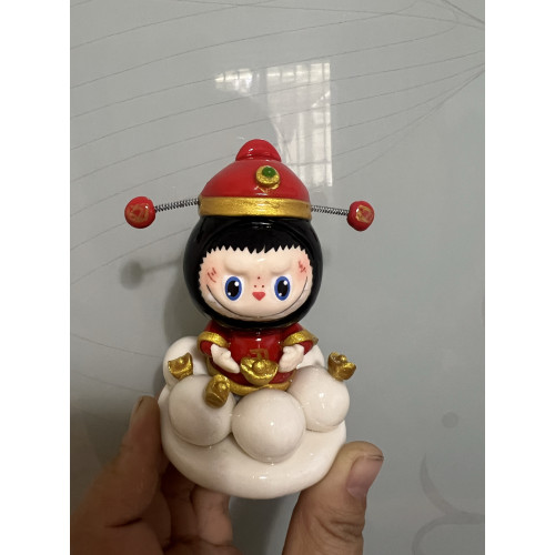 多妹 拉佈佈Labubu財神擺件 汽車桌麪擺件 送親慼送朋友 招財禮物