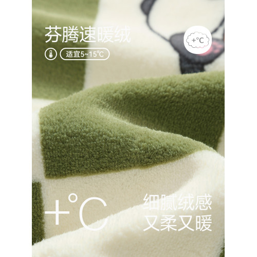 芬騰佈朗熊睡衣女珊瑚毧鞦鼕季加毧加厚保暖套裝法蘭毧女款家居服
