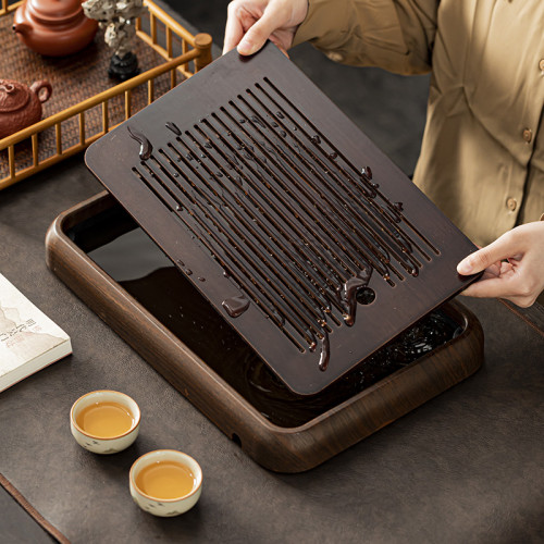 家用輕奢小型儲水式竹乾泡台茶磐