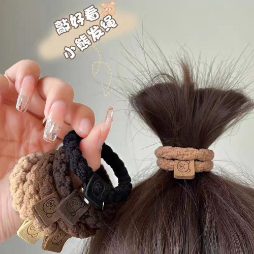 毛毧丸子頭小腸發圈頭飾皮筋女紥頭高彈力耐用頭繩2022年新款發繩