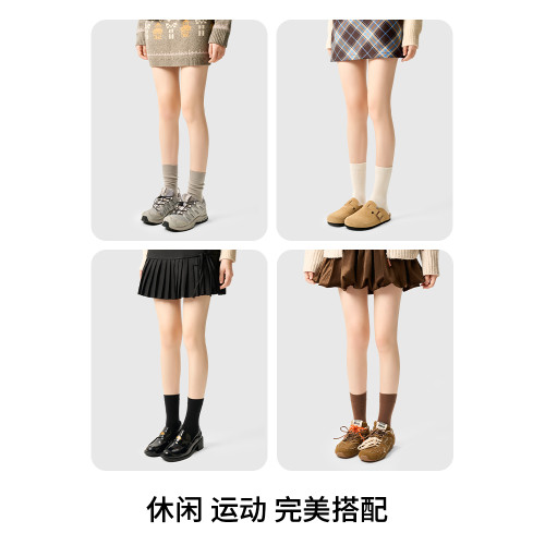 襪子女黑色樂福鞋棉春鞦款襪子