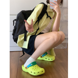 細細條個性ins潮學生EVA洞洞鞋