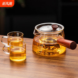 玻璃側把茶壺煮茶壺單壺電陶爐家用泡茶煮茶器耐高溫茶具套裝明火