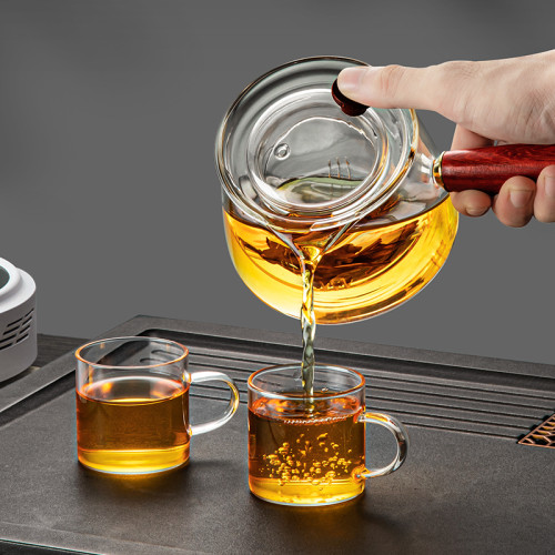 玻璃側把茶壺煮茶壺單壺電陶爐家用泡茶煮茶器耐高溫茶具套裝明火