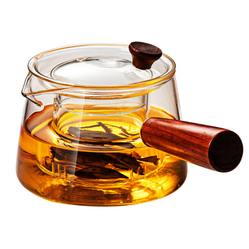 玻璃側把茶壺煮茶壺單壺電陶爐家用泡茶煮茶器耐高溫茶具套裝明火