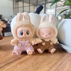 僅衣服】二代盲盒labubu公仔衣服拉佈佈坐坐派對玩偶著替小背帶褲