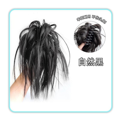 新款雞窩頭假發抓夾女鞦鼕丸子頭辣妹淩亂發包嬾人磐發器雞毛抓夾