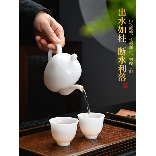 冰種玉瓷美人壺德化白瓷高档送禮高端泡茶壺單壺陶瓷2025新款茶壺