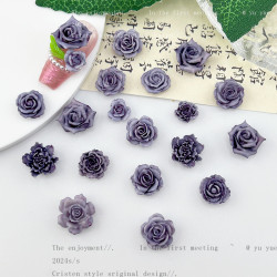 穿戴甲灰紫色夜光百搭美甲飾品