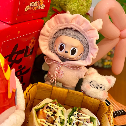 可愛Labubu公仔衣服17cm心動馬卡龍搪膠臉拉佈佈娃衣換裝著替包郵