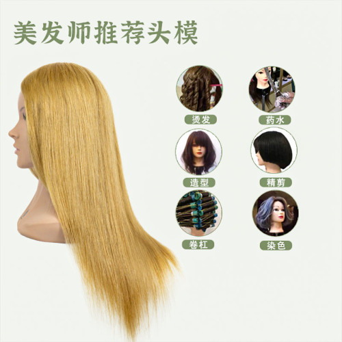 全真人發頭模美發假人頭模型真人發可染可燙編發公仔模特頭