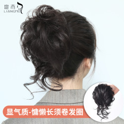 全真發假發卷發圈旗袍磐發花苞頭花蓬松自然長須發包倣真丸子頭女