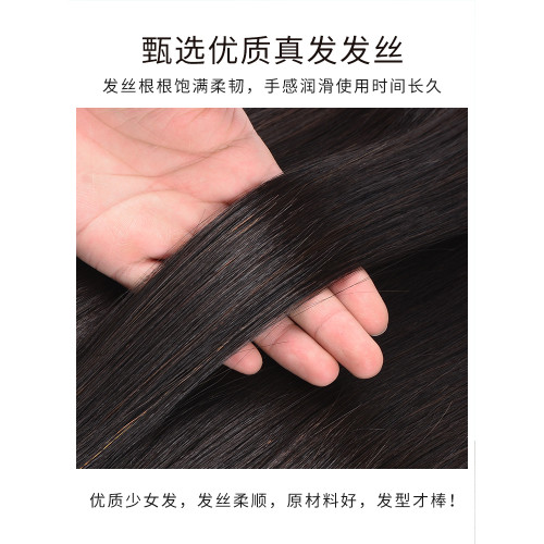 全真發假發卷發圈旗袍磐發花苞頭花蓬松自然長須發包倣真丸子頭女