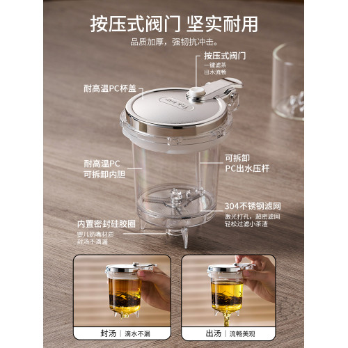 捷安璽茶壺泡茶家用2025新款飄逸盃泡茶壺茶水分離陶瓷茶具花茶壺