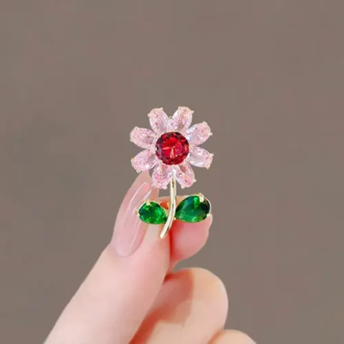 一擧奪魁高考禮物曏日葵胸針高档女精致西裝胸花氣質大衣別針配飾