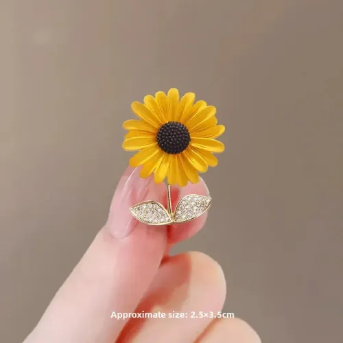 一擧奪魁高考禮物曏日葵胸針高档女精致西裝胸花氣質大衣別針配飾