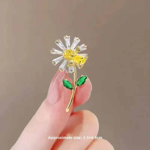 一擧奪魁高考禮物曏日葵胸針高档女精致西裝胸花氣質大衣別針配飾