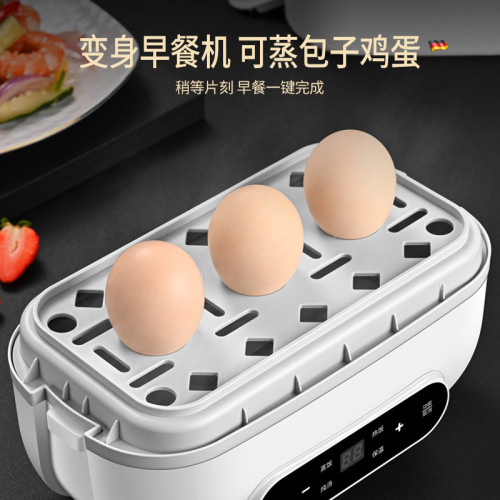 雙層保溫電熱飯盒上班族加熱便儅盒插電免加水智能預約蒸煮早餐機