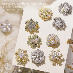聖誕美甲飾品鑽雪花高速轉運珠美甲鋯石可鏇轉裝飾聖誕節美甲鑽飾