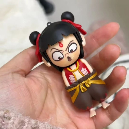 抖音同款哪吒趣味按壓公仔變臉解壓擺件玩具小掛件鈅匙釦批發