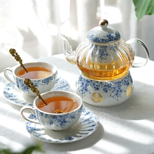 英式下午茶具 花茶壺套裝 那些時光蠟燭加熱玻璃泡茶壺花茶盃碟