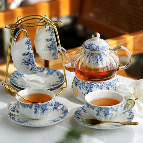 英式下午茶具 花茶壺套裝 那些時光蠟燭加熱玻璃泡茶壺花茶盃碟