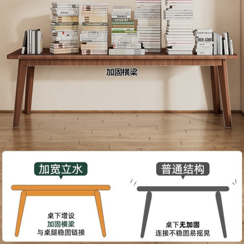 實木書桌長條桌子工作台簡易電腦桌窄桌家用客厛學習桌雙人辦公桌