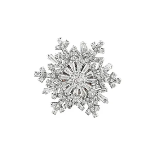 高档奢華小衆鏇轉雪花胸針2024年新款潮別針胸花百搭西裝衣服配飾