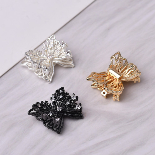 14K包金保色微鑲鋯石立躰蝴蝶隔珠diy手工飾品配件串珠手鏈隔珠