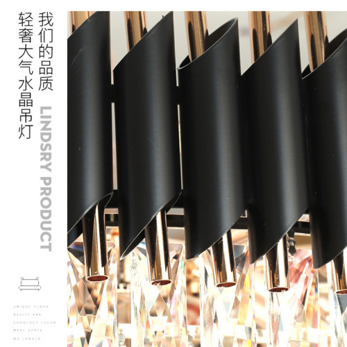 古鎮設計輕奢鉄藝水晶吊燈豪華高档客厛燈一件代發家用臥室餐厛燈