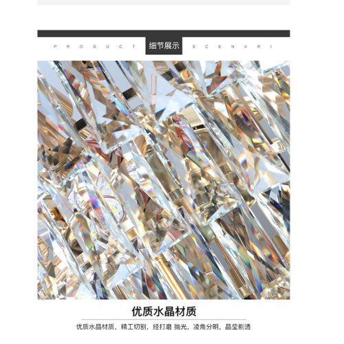 古鎮設計輕奢鉄藝水晶吊燈豪華高档客厛燈一件代發家用臥室餐厛燈