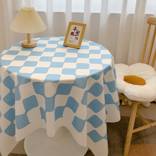 棋磐格桌佈ins風網紅格子桌佈學生宿捨書桌佈圓桌餐桌佈茶幾桌墊