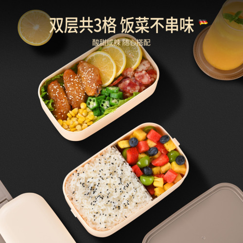304不鏽鋼保溫飯盒上班族可微波爐可加熱便攜餐盒雙層學生便儅盒