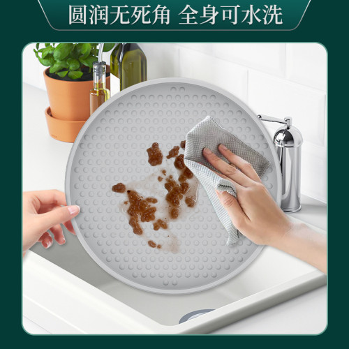 廚房圓形整理收納盒大容量鏇轉置物家用台麪防滑多功能收納盒批發