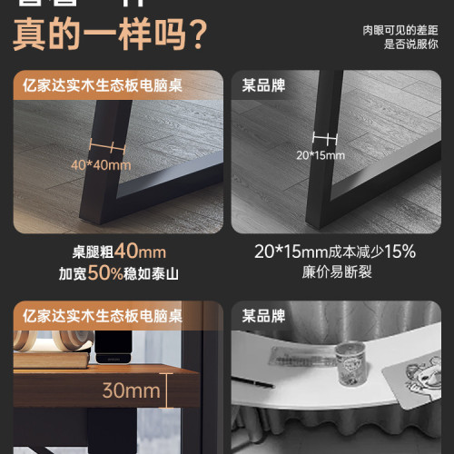 實木電腦辦公桌桌台式家用雙人電競桌家用臥室長方形桌子寫字桌子